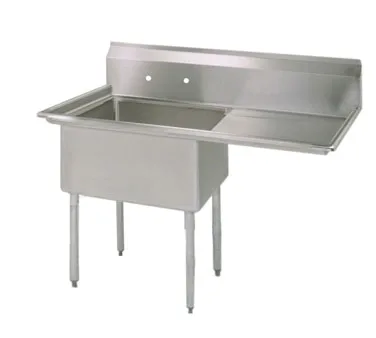 BK Resources BKS-1-24-14-24R One Compartment Sink, 50-1/2"W X 29-13/16"D X 43-3/4"H