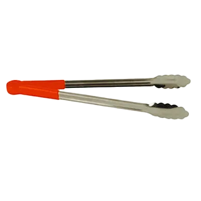 Thunder Group SLTG816R Utility Tongs, 16" L, One-Piece, Non-Slip, Red
