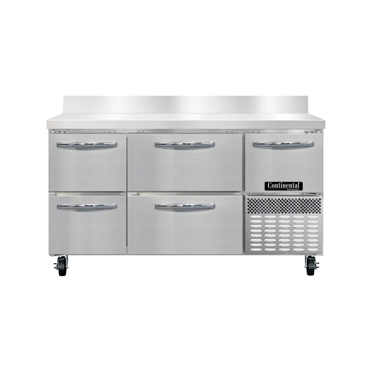 Continental Refrigerator RA60NBS-D 60" Worktop Refrigerator w/ 4 Drawers & 1 Half Door