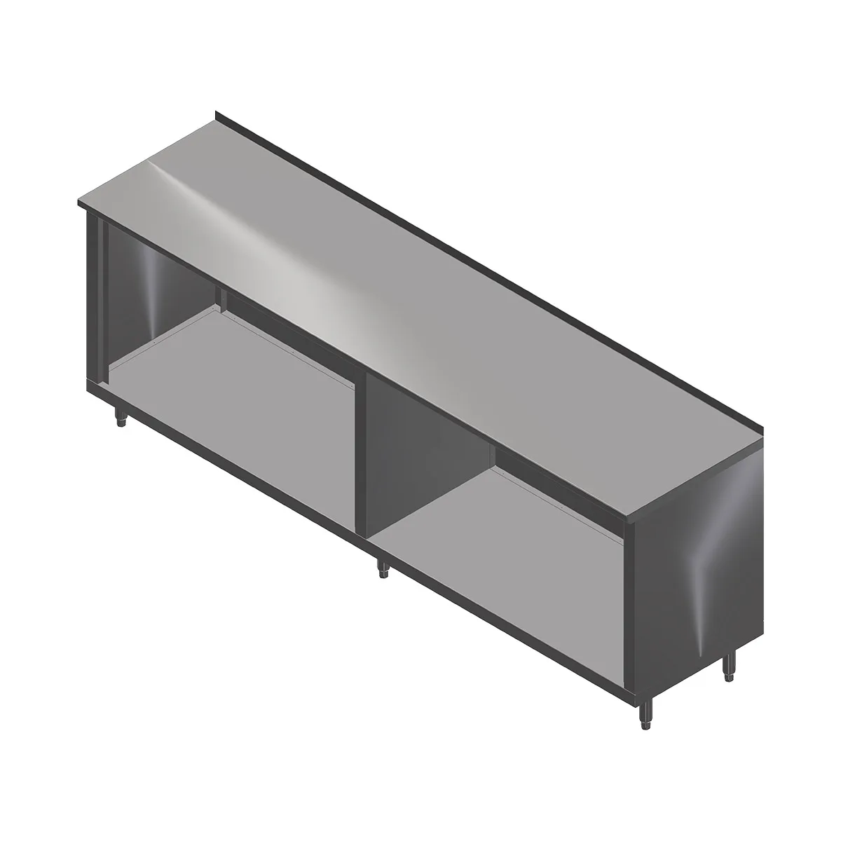 John Boos 4CO6R1.5-24132 Open Front Work Table with Optional Mid-Shelf, Upturn / 132"W X 24"D