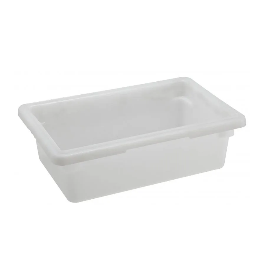Omcan USA 85126 Food Storage Container - 12" x 18" x 6" White Polypropylene, Stackable, NSF
