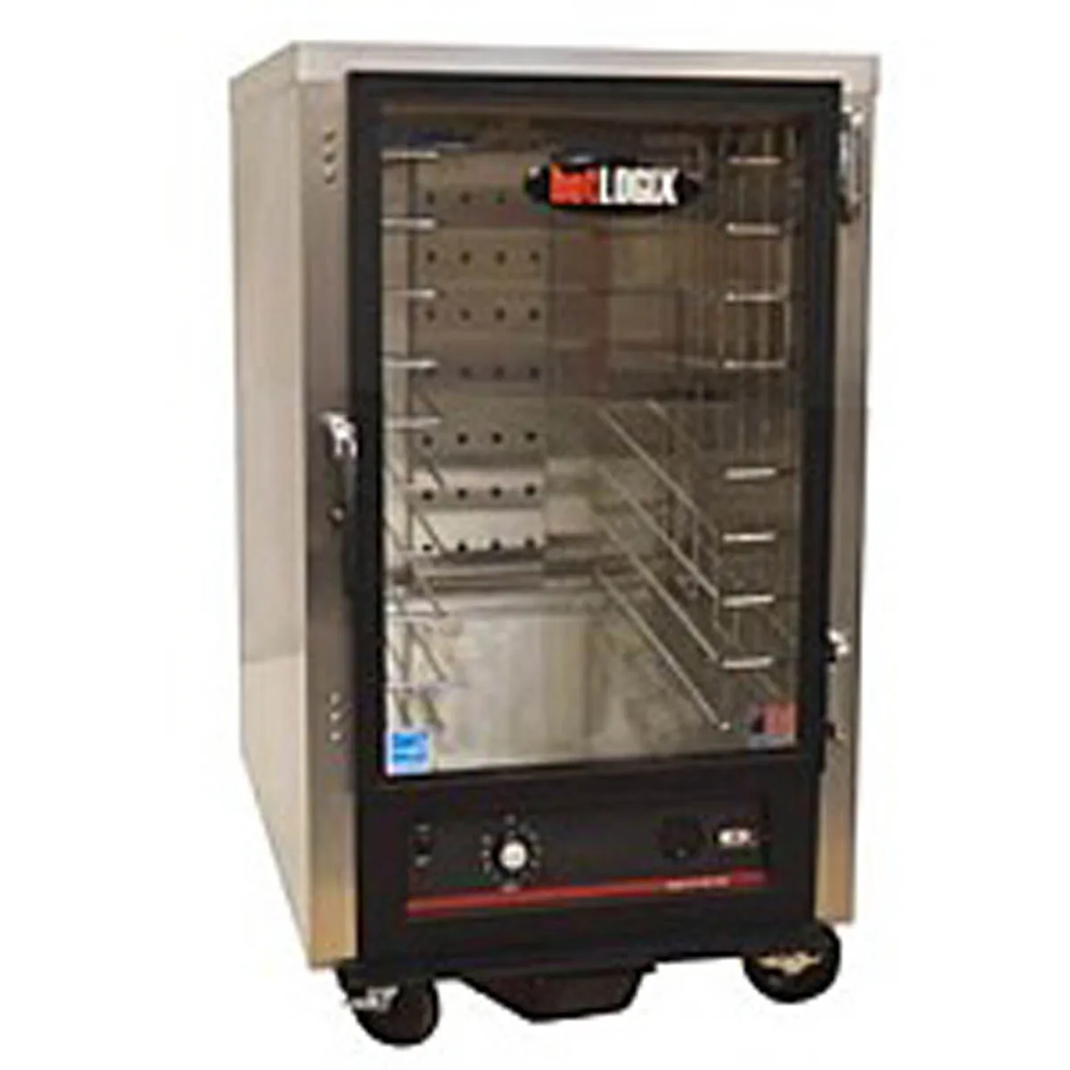 Carter-Hoffmann HL3-8 "1/2-H" 1-Door Heated Holding Cabinet, 16/12x20" or 8/18x26" Pan Capacity, Clear Glass Door, All Aluminum Exterior, 37"-42"H