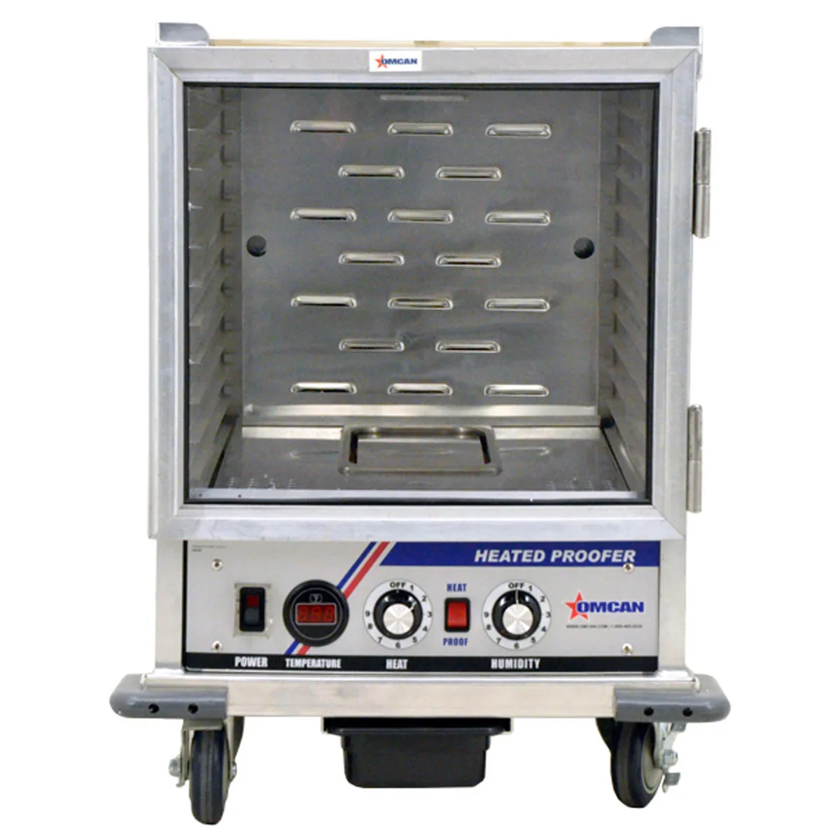 Omcan USA 43554 Mobile Full Height Non-Insulated Heated/Proofing Cabinet, (1) Glass Door