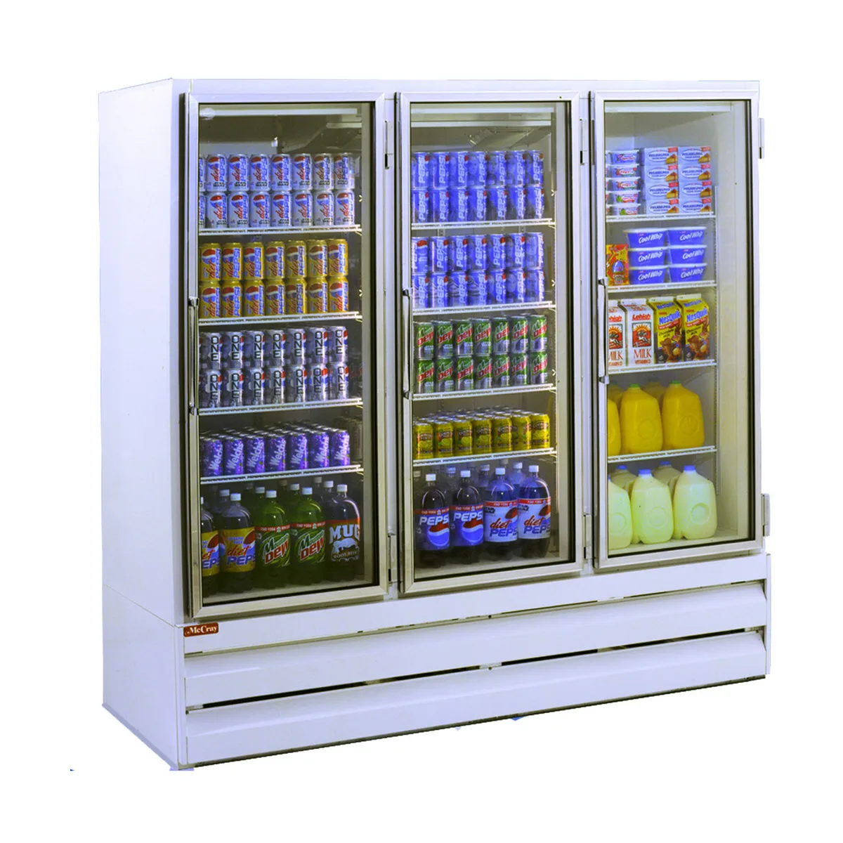 Howard-McCray GR75BM 78" Three Glass Door Merchandiser Refrigerator in White, 75 cu. ft.