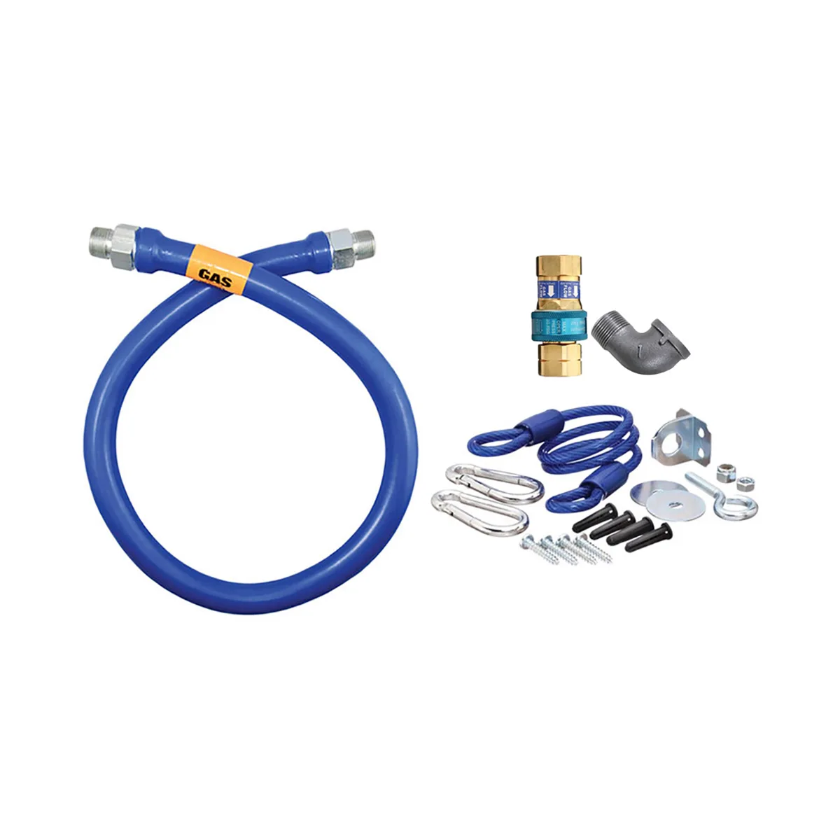 Dormont 16125BPQR60 SnapFast 60" Gas Connector Kit w/ Restraining Cable, 1-1/4" Diameter