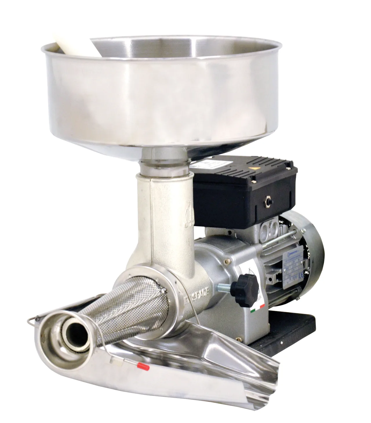 Omcan USA 41418 TS‑IT‑0150 Electric Tomato Squeezer, 0.4 HP, 120V 60Hz, NEMA 5‑15P, Made in Italy