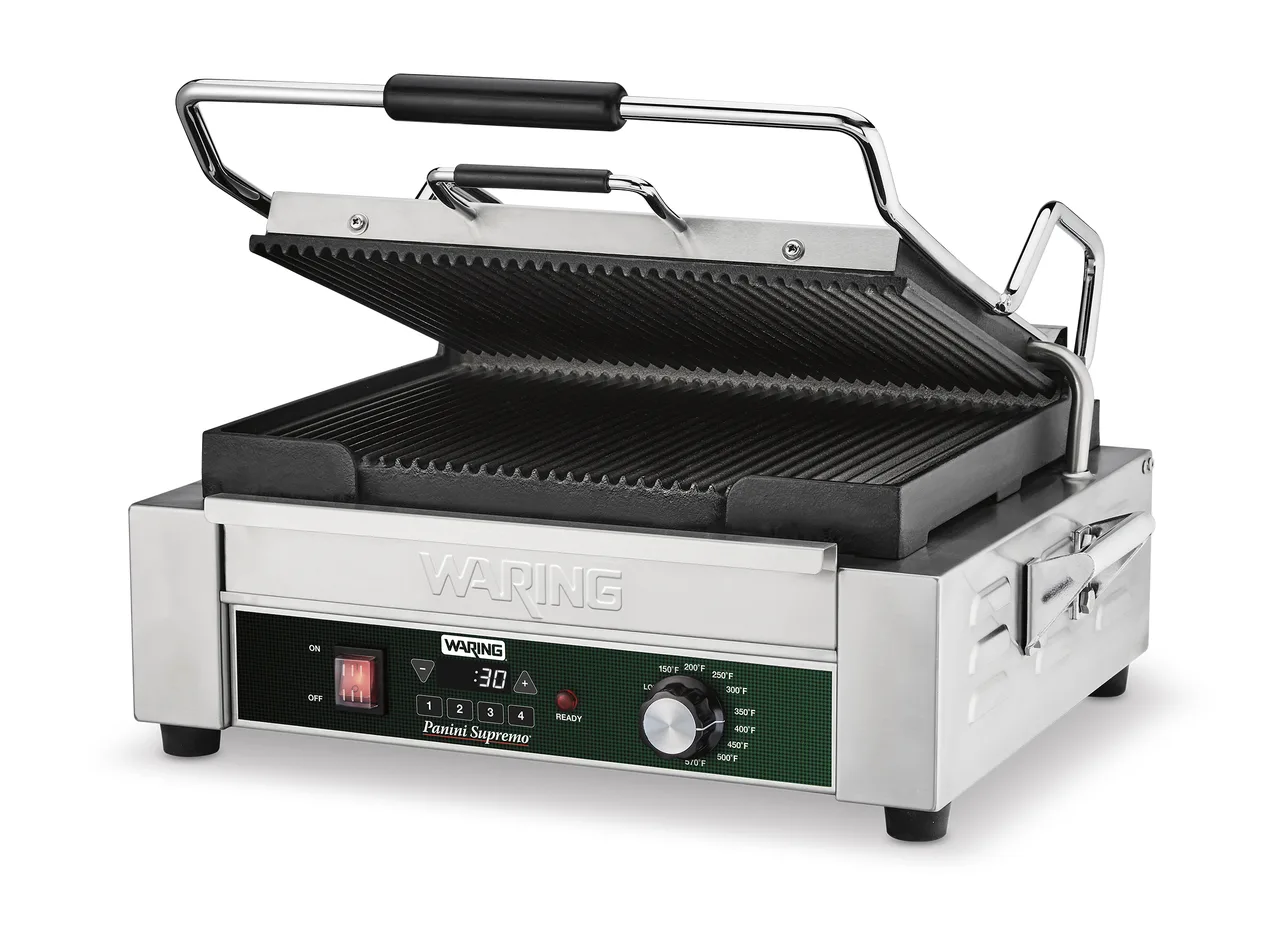 Waring WPG250TX Panini Supremo® Panini Grill with Timer, Large, 120V,