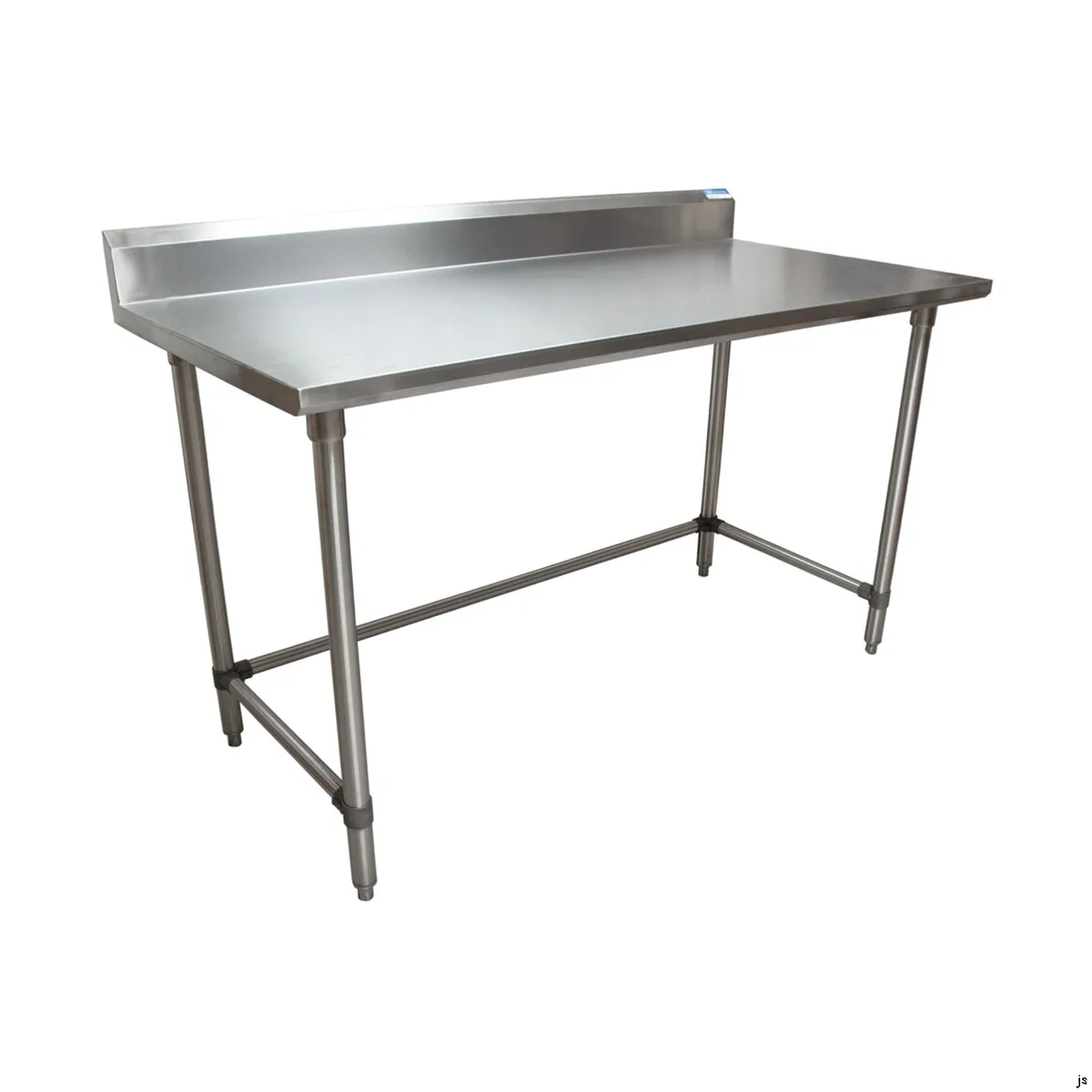 BK Resources CVTR5OB-6024 60" Open Base Work Table with Side & Rear Crossrails, 5" Backsplash