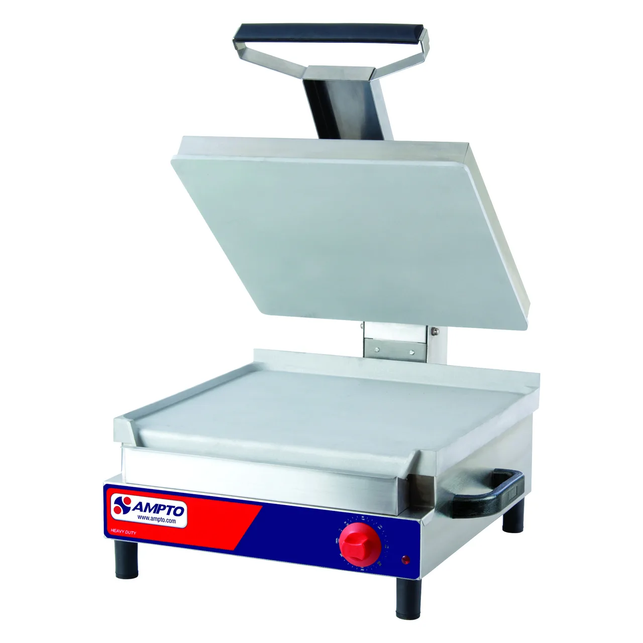 AMPTO SSGL 17" Electric Sandwich Panini Grill w/ Aluminum Smooth Plates, 120V