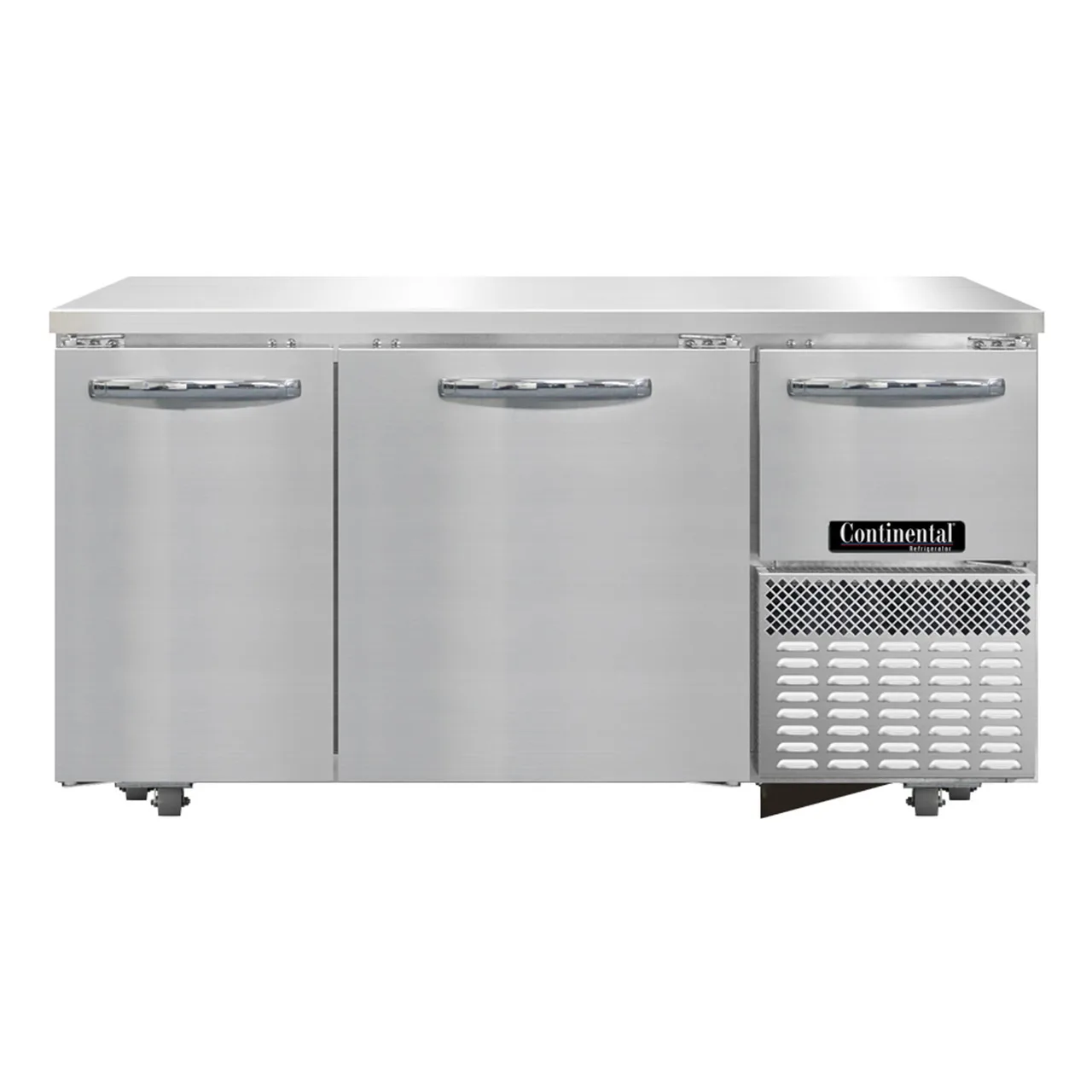 Continental Refrigerator RA60SN-U 60" 3-Door Undercounter, Stainless Steel, Front Breathing, 15.2 cu. ft.