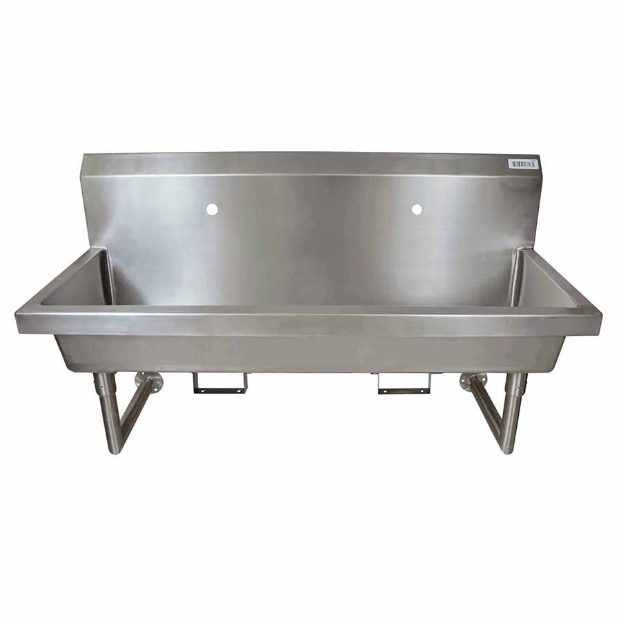 BK Resources MSHS-48W1B 48" Wall Mounted Hand Sink without Faucet - with Knee Valve Bracket / 14 g