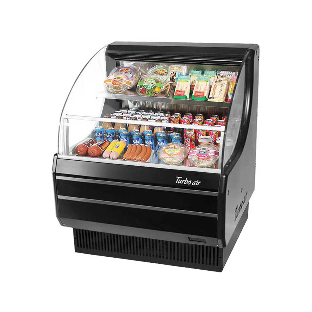 Turbo Air TOM-30LW(B)-N 28" Horizontal Open Display Merchandiser in White, Self-Contained, 1 Shelf