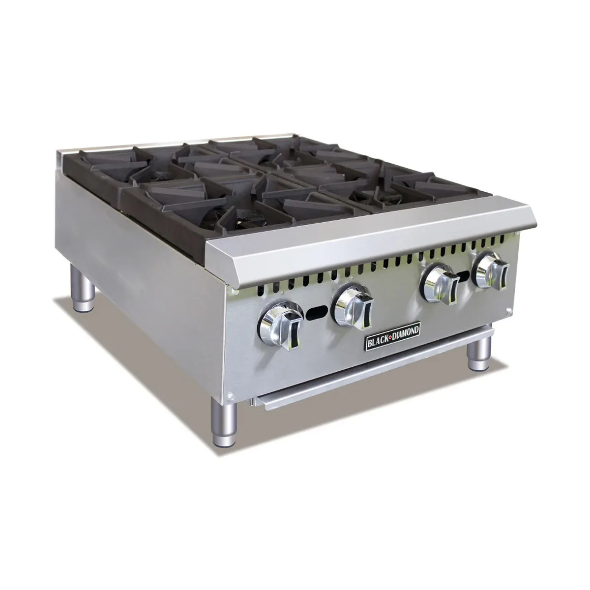 Adcraft BDCTH-24 24" Countertop Heavy Duty Gas Hotplate with (4) Burners, Manual Controls, 100.000 BTU
