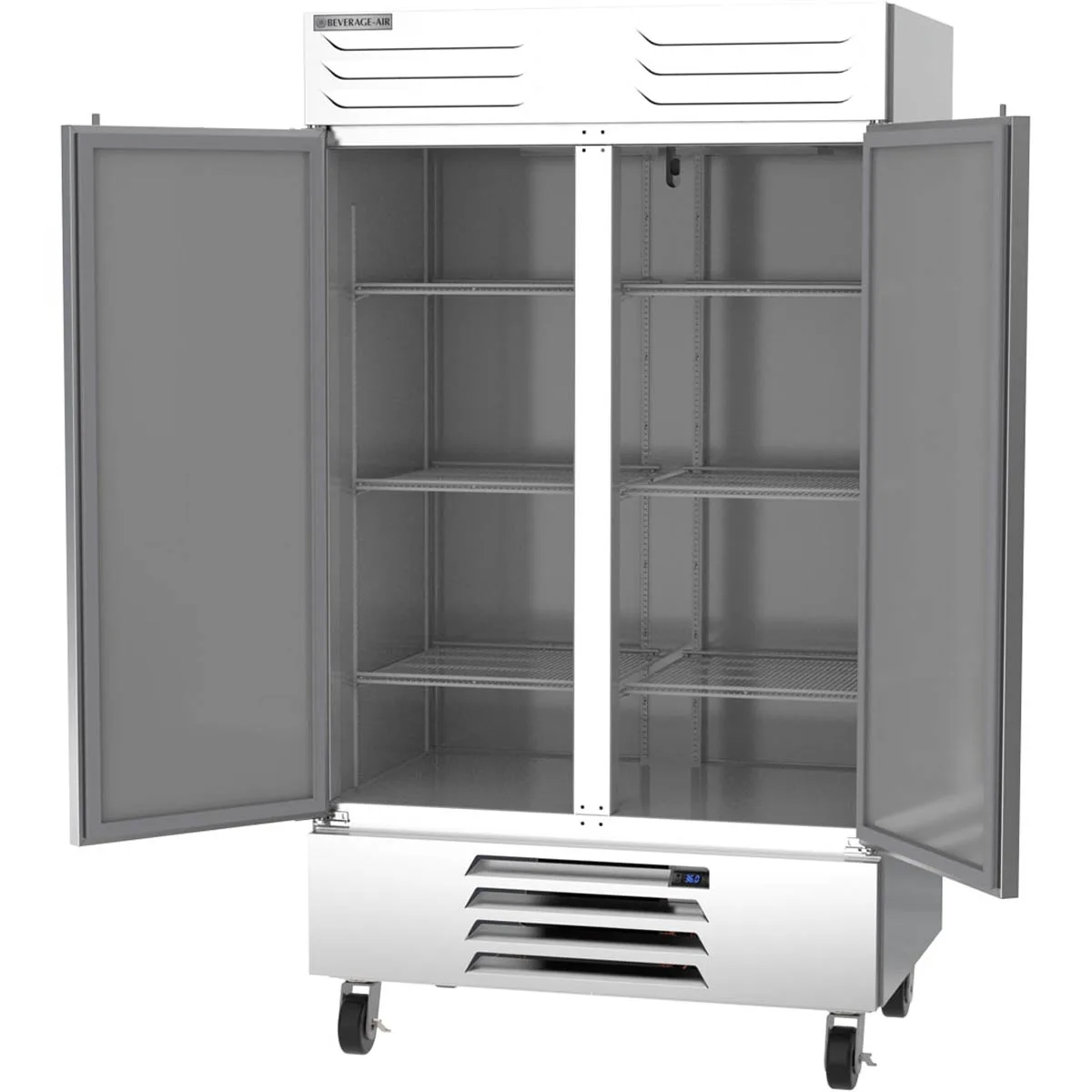 Beverage Air FB44HC-1S 47" 2-Solid Door Reach-In Freezer, Bottom Mounted, 44 cu. ft., Stainless Steel Front