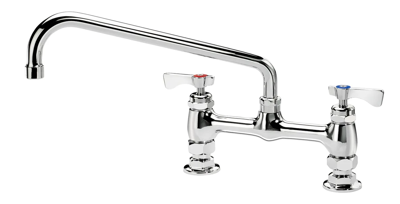 Krowne 15-812L Royal Series Low Lead Deck Mount Faucet w/ 8" Centers, 12" Swing Spout