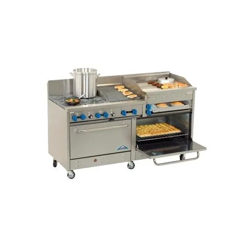 Comstock-Castle F33033-72 72" Gas Restaurant Range w/ 72" Full Griddle, (1) Standard Oven, (1) Cabinet Base, 174.000 BTU