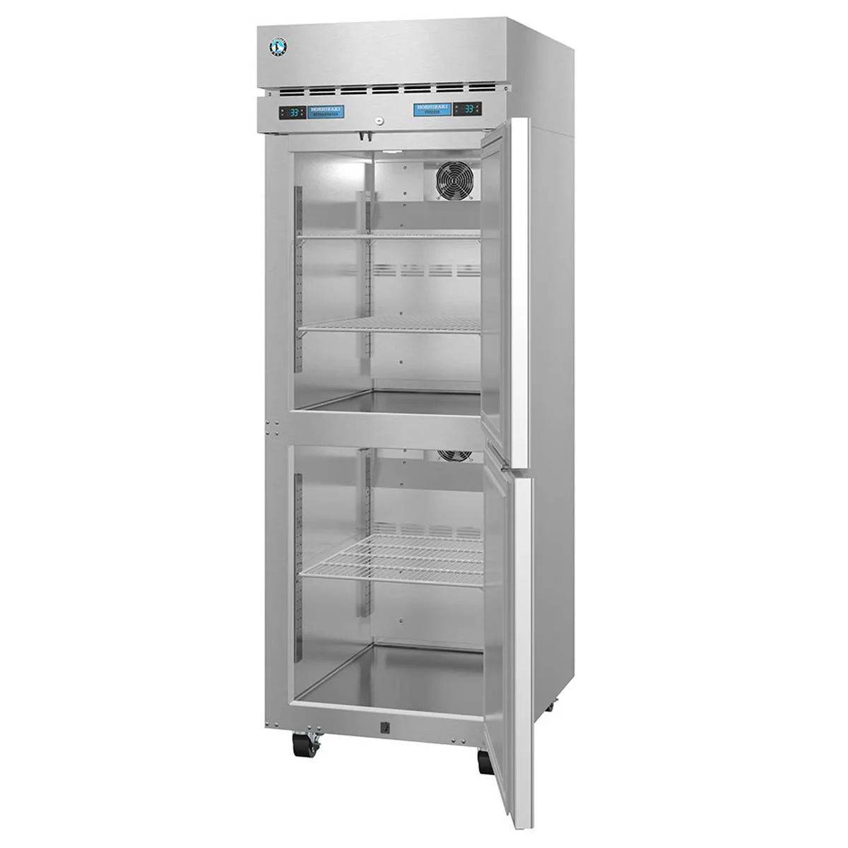 Hoshizaki DT1A-HS 27" 1-Section Reach-In Refrigerator Freezer Combo w/ 2 Half Solid Doors, Steelheart Series