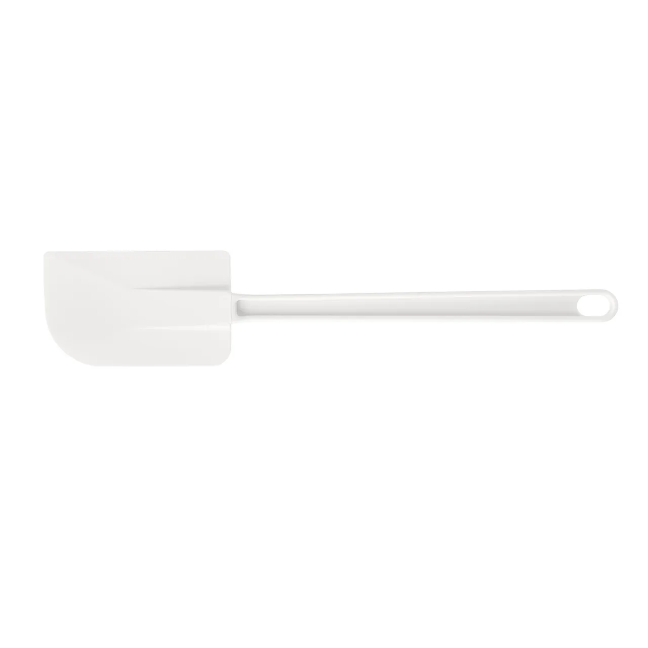 CAC China KUSF-R-14 Commercial Spatula, 14", Flat Blade, Rubber, White Handle And Blade, BPA Free
