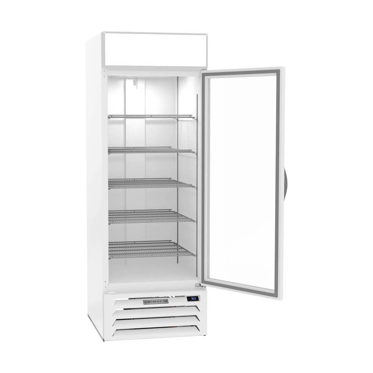 Beverage Air MMR23HC-1-W 27" One Glass Door Merchandiser Refrigerator in White, 23 cu. ft