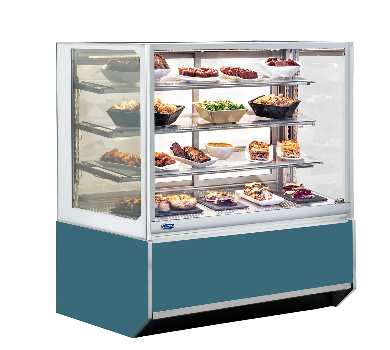 Federal Industries ITH3634-B18 36" 2-Door Glass Heated Display Case, 33 cu. ft., Floor Mounted