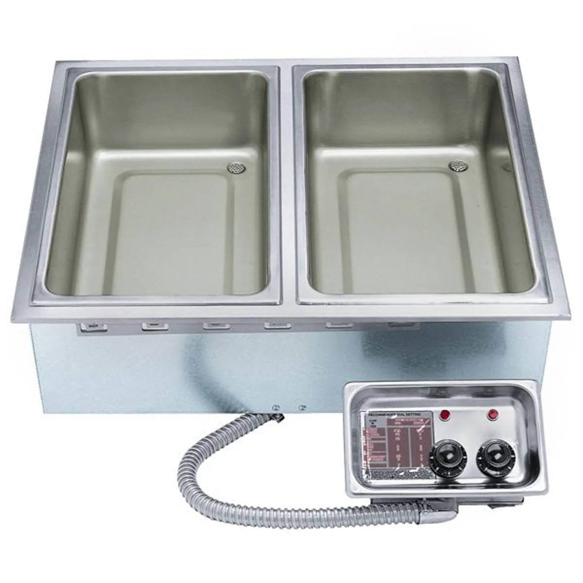 APW Wyott HFW-2DS 15" Electric Drop-In Hot Food Well Unit, Two 12" x 20" Wells, Insulated