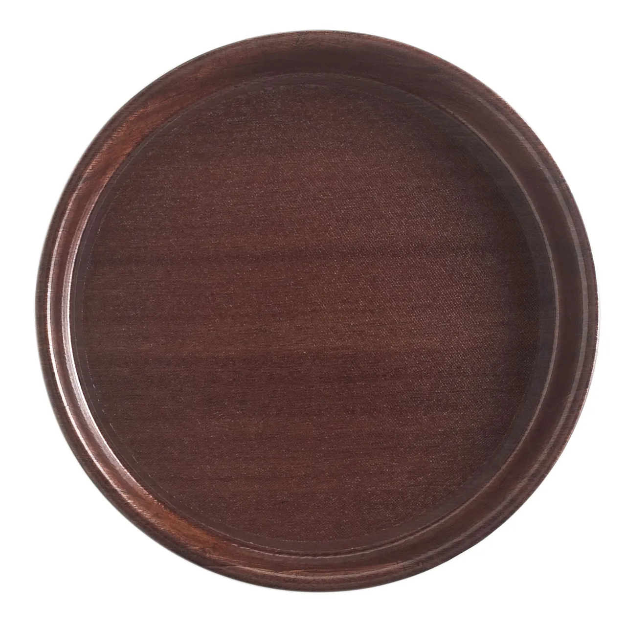 Cambro 1000308 Camtray, 10" Round Fiberglass Tray, Wood Teak Finish, Dishwasher Safe, NSF