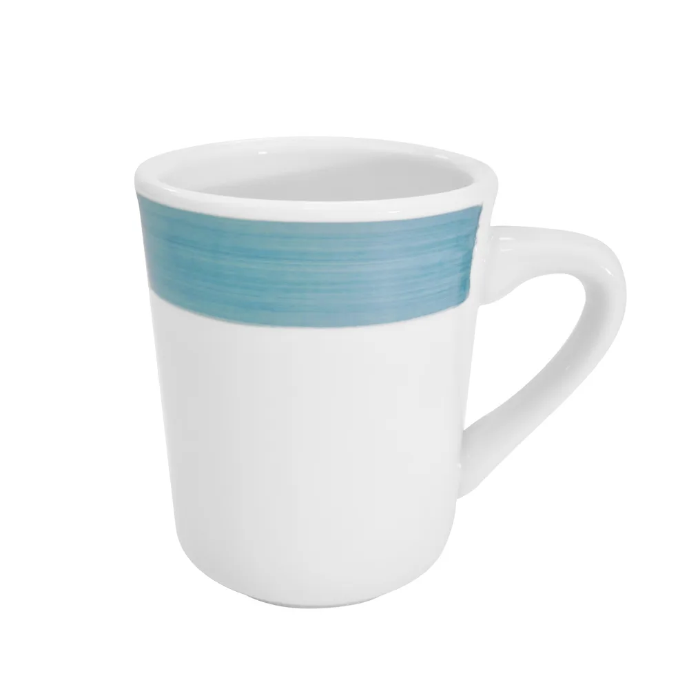 CAC China R-17-BLU - 8 oz Ceramic Mug, 3-1/8" Dia x 4" H, Blue, Oven & Microwave Safe - 1 Dozen