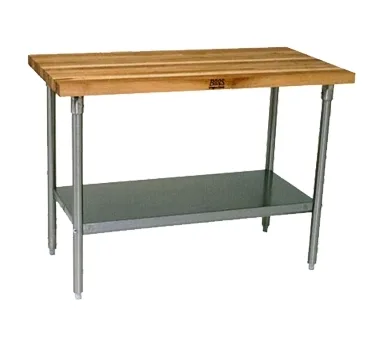 John Boos SNS11A Work Table, Wood Top, 108"W X 30"D X 35-1/4"H Overall Size