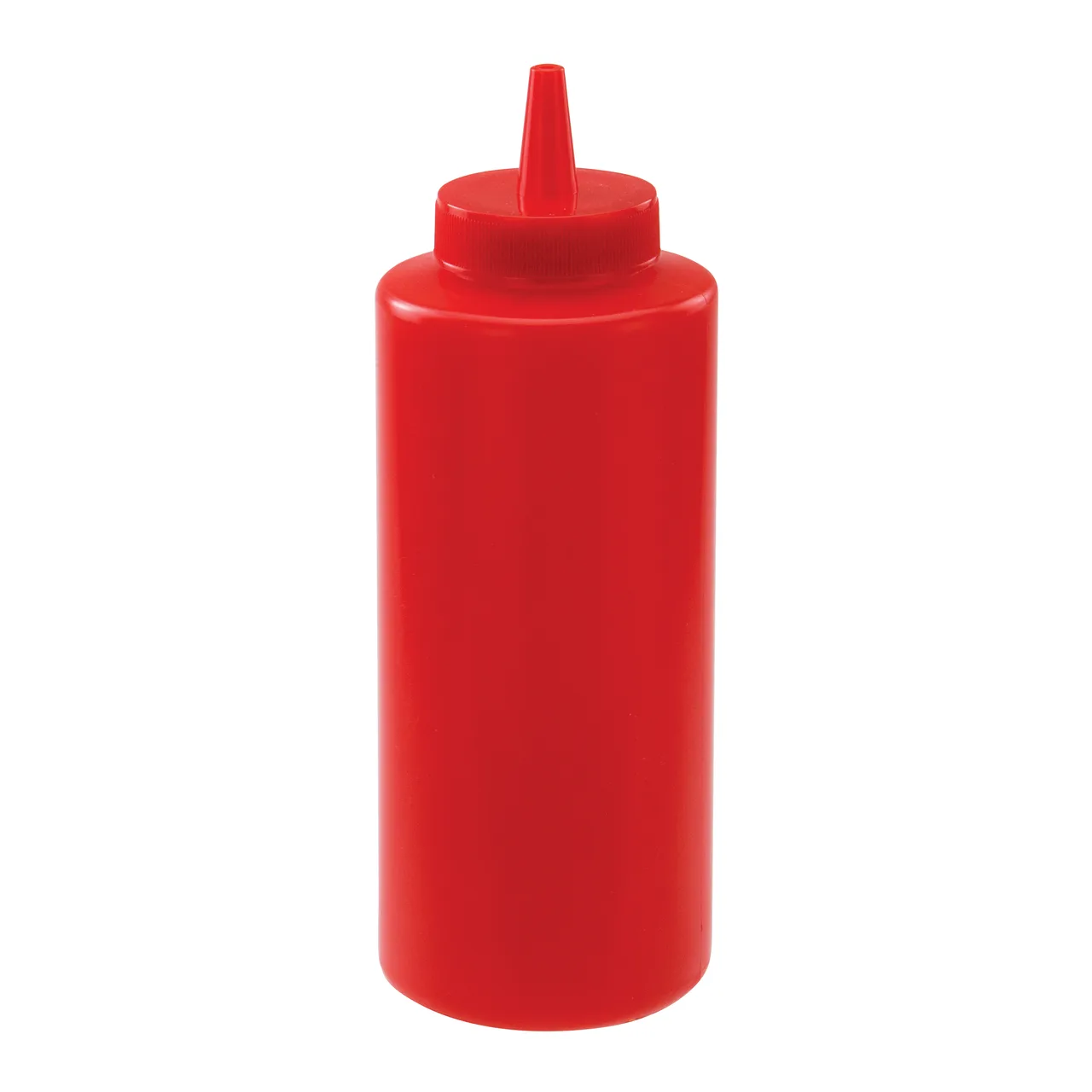 Winco PSB-12R Squeeze Bottle, 12 oz Red Plastic, BPA‑Free, NSF Certified, Single Tip - 6/Pack