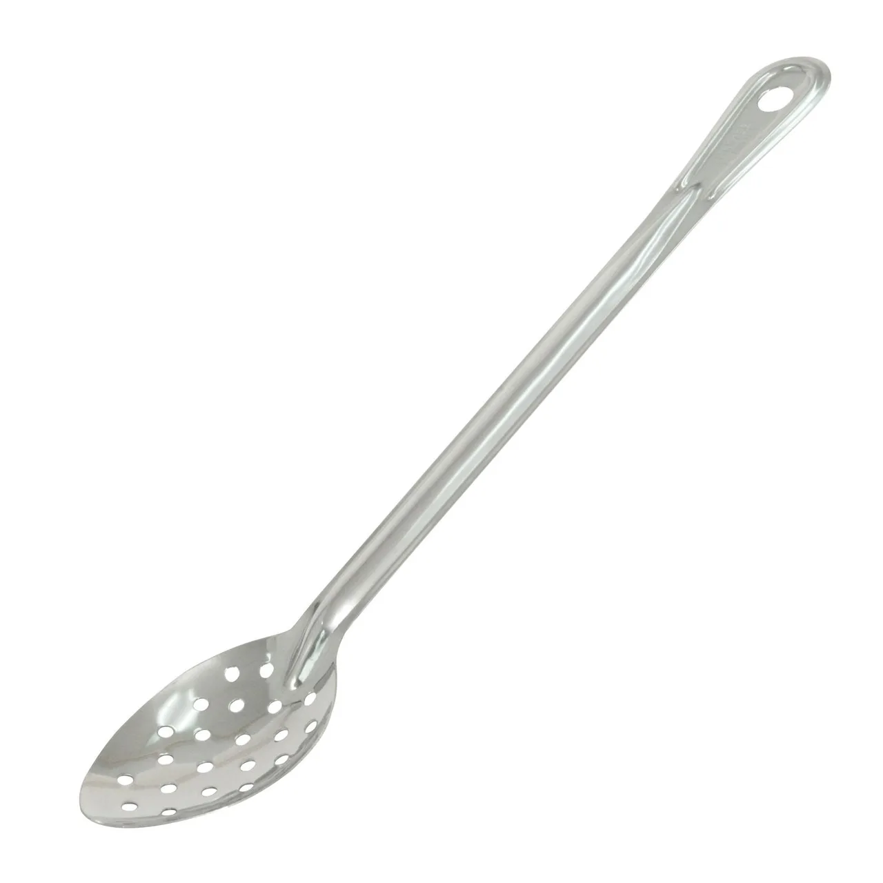 CAC China SBSP-21 Perforated Basting Spoon, 21" Long, Stainless Steel, Silver Handle