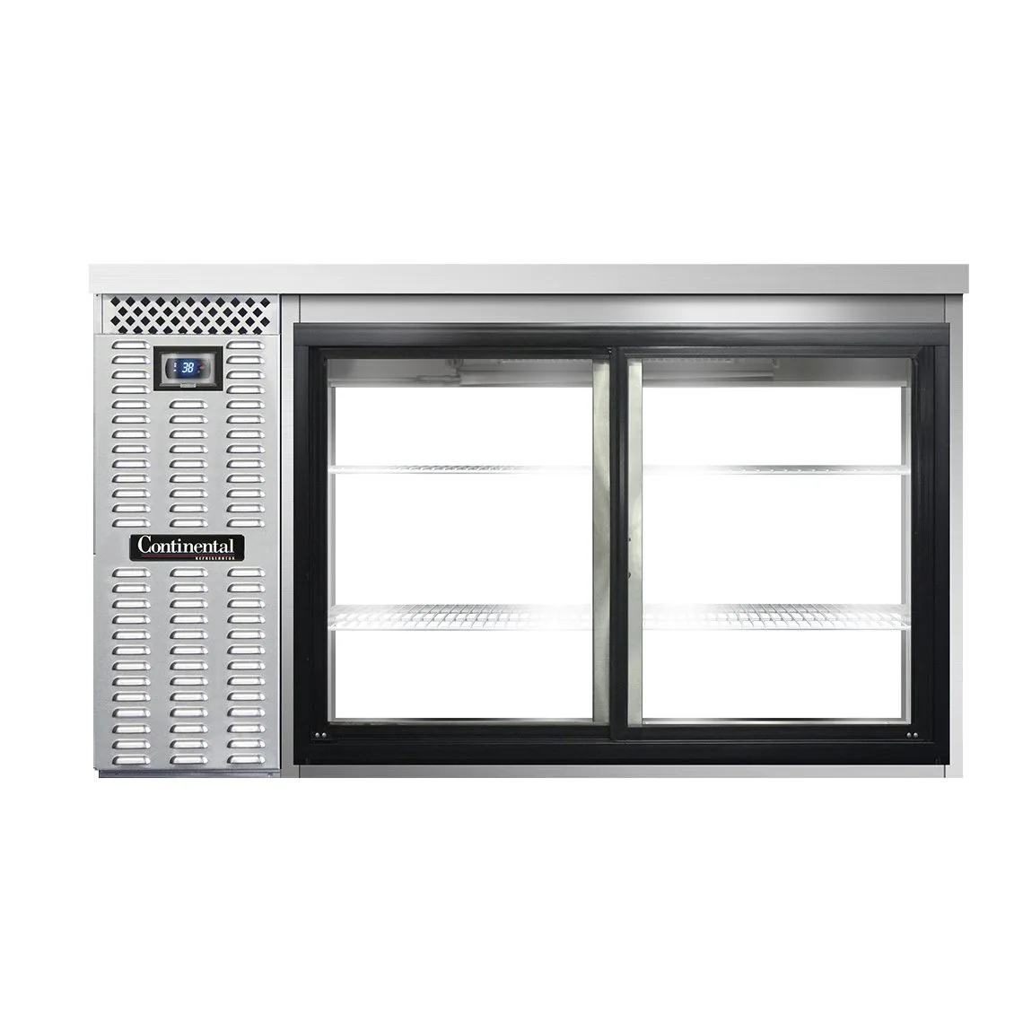 Continental Refrigerator BB59SNSSSGDPT 59" Pass-Thru Glass Door Back Bar Cooler