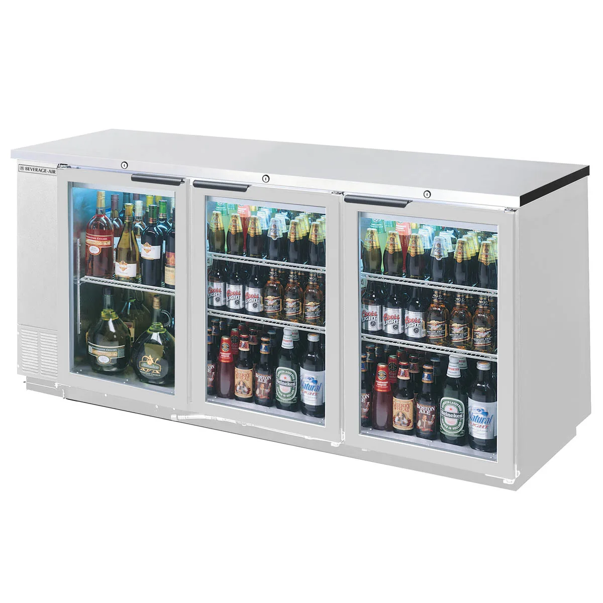 Beverage Air BB72HC-1-FG-PT-S-27 72" Pass-Thru Glass Door Back Bar Refrigerator