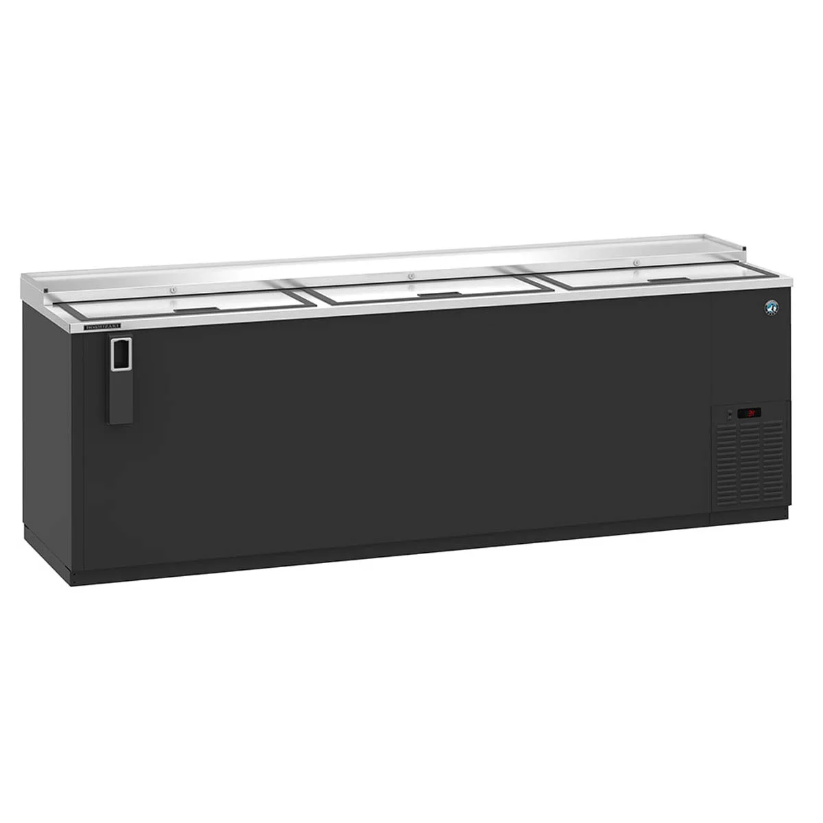 Hoshizaki CC95 95" Three Section Black Horizontal Bottle Cooler, 27.98 cu. ft.