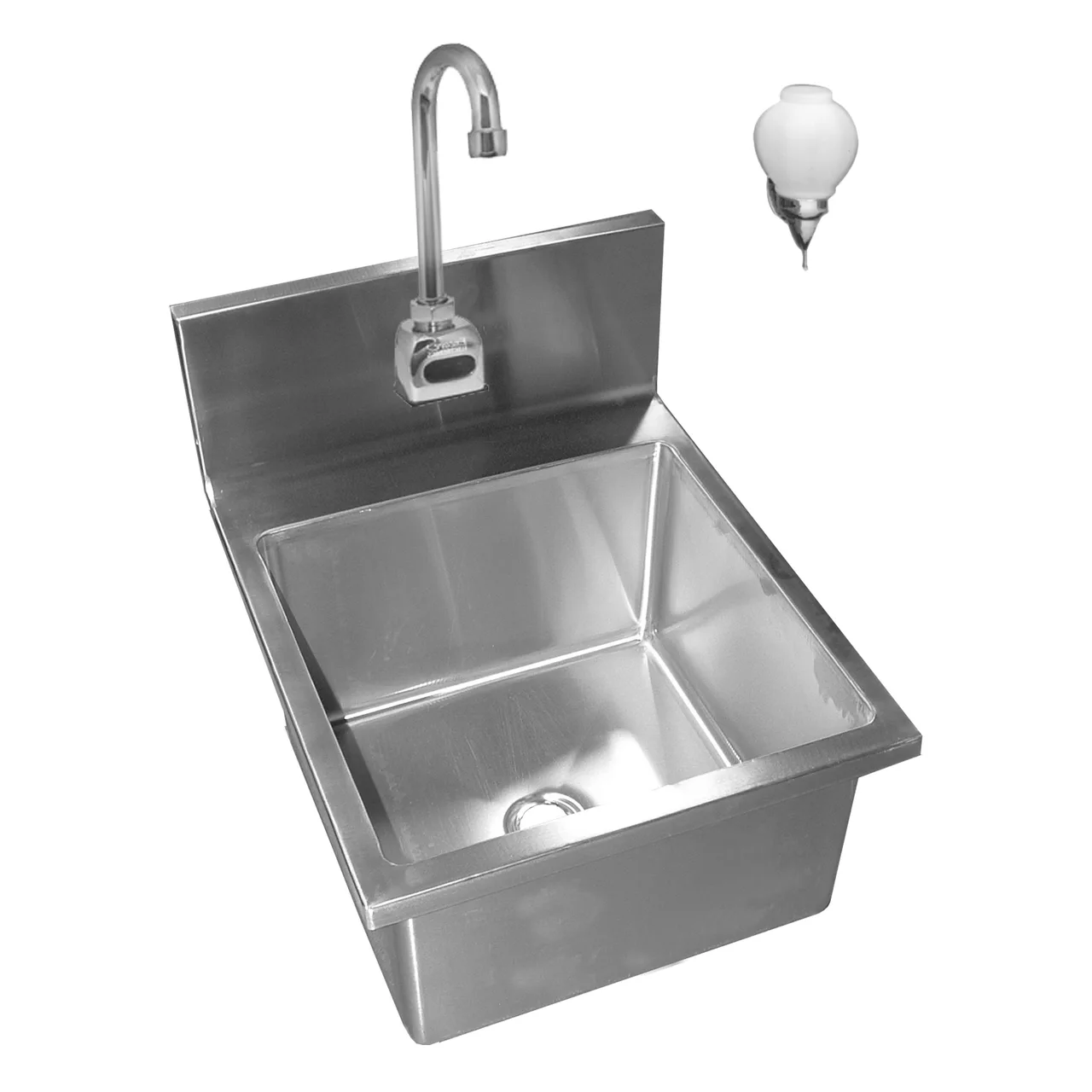 Winholt WS-HS-1410-EF 18" Wall Mounted Hand Sink with e-Faucet, e-Eye & Soap dispenser - 16 gauge