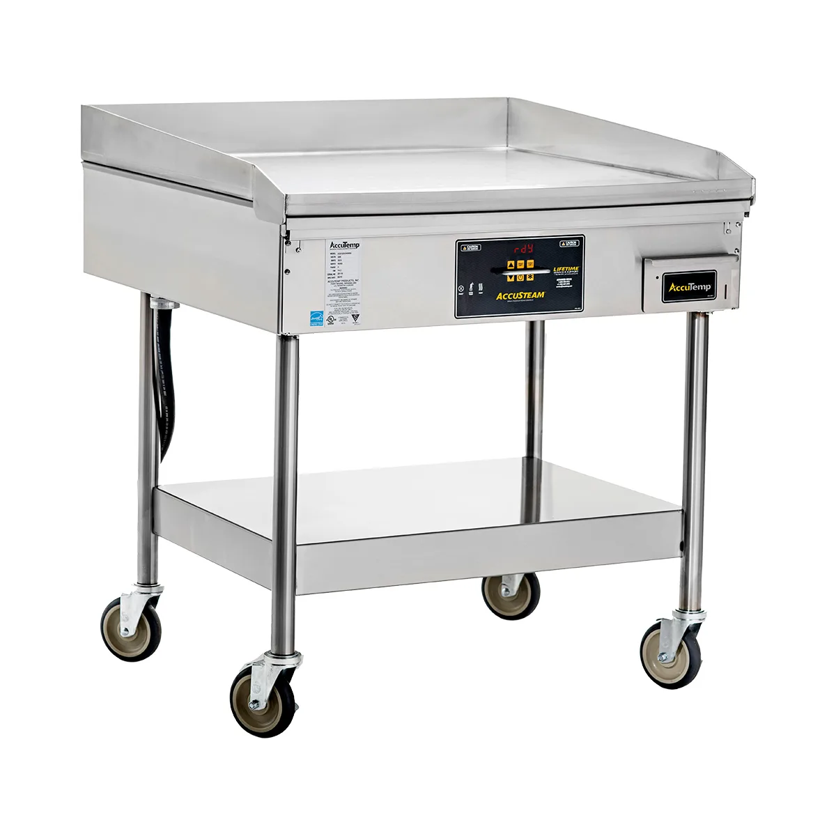 AccuTemp GGF1201B3650-S2 36" Floor Model Natural Gas Griddle w/ Stand, Digital Controls, 70.000 BTU