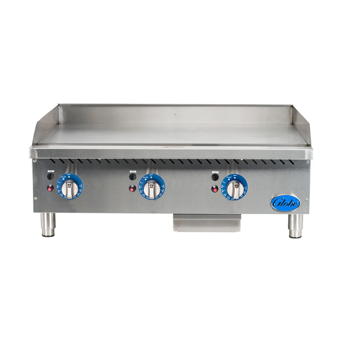 Globe GG36TG 36" Countertop Gas Griddle, Thermostatic Controls, 1" Steel Plate, 90.000 BTU