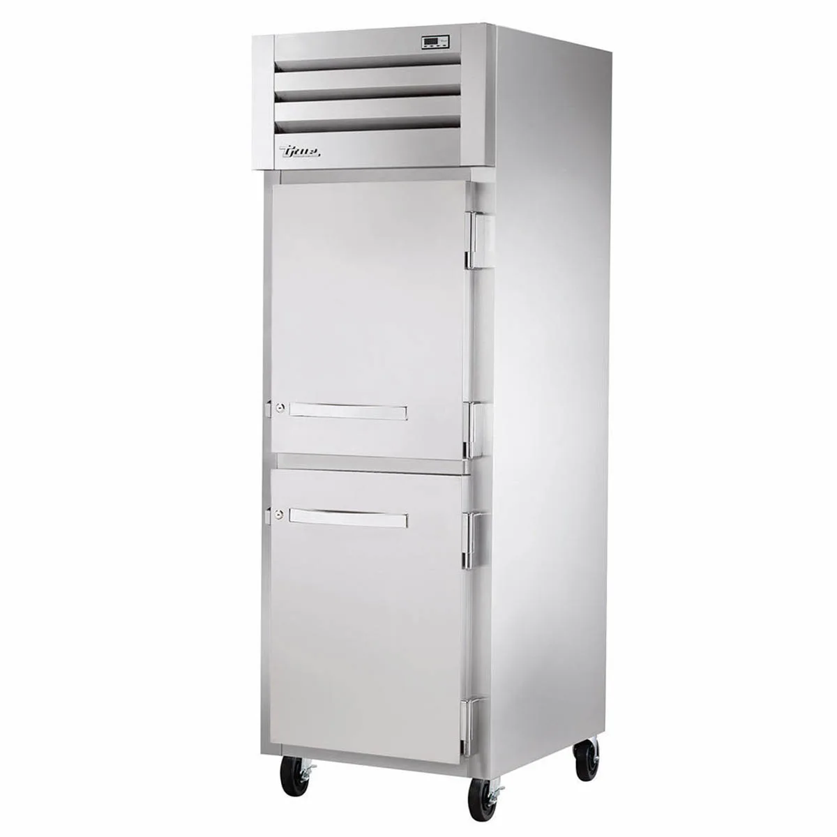 True STG1R-2HS-HC 27" 1-Section Reach-In Refrigerator w/ 2 Solid Half Door, Top Mount, Stainless Steel Front-Aluminum Sides