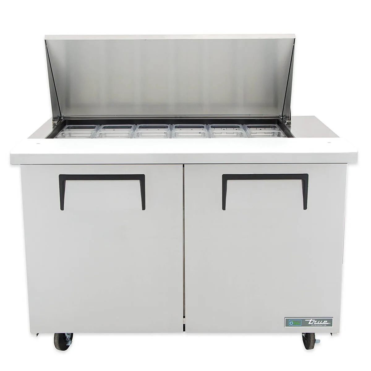 True TSSU-48-18M-B-HC 48" Mega Top Sandwich/Salad Prep Table w/ 2 Doors 18 Pans