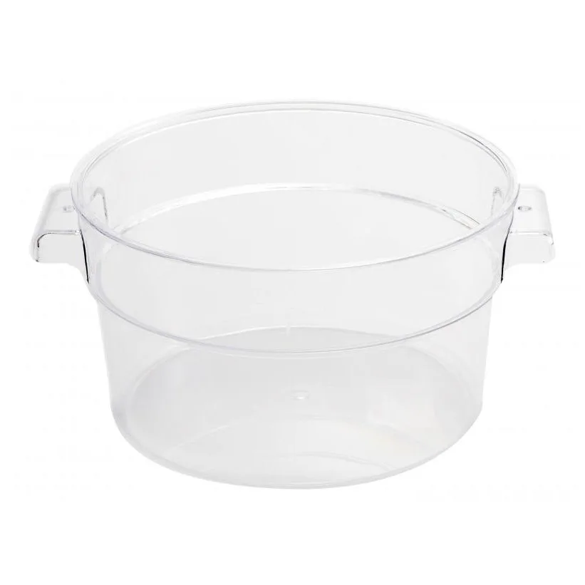 Omcan USA 80174 2-Qt Round Clear Polycarbonate Food Storage Container, No Lid, NSF