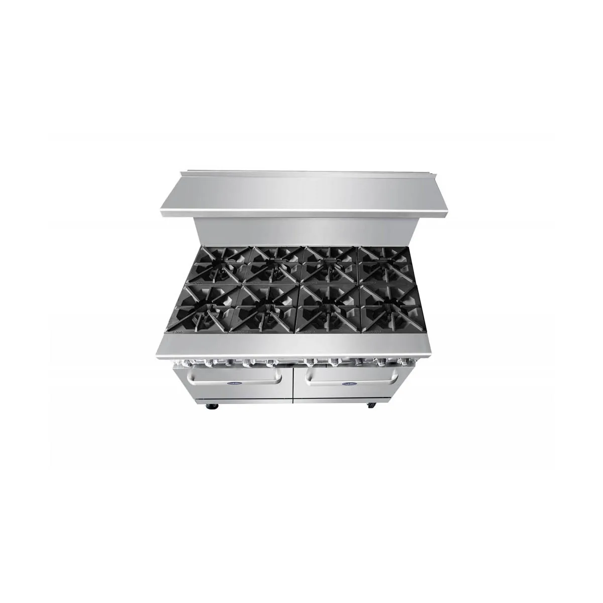 Atosa USA AGR-8B-NG 48“ Gas Restaurant Range, (2) Space Saver Ovens, (8) Open Burners