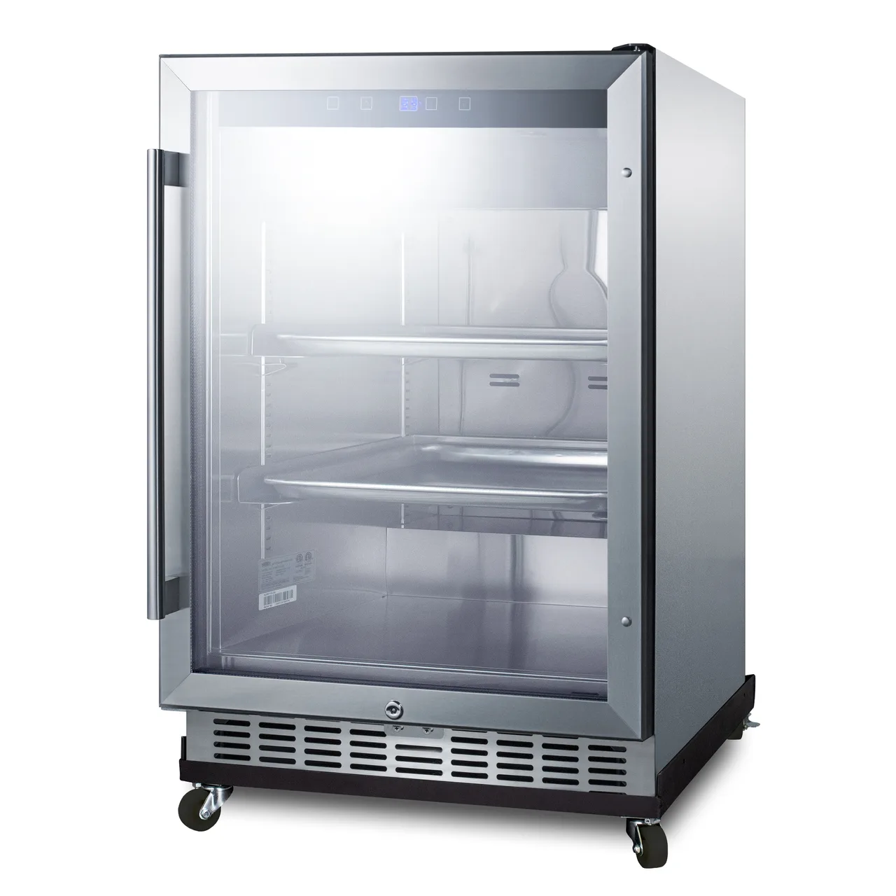 Summit SCR611GLOSRI 24" Outdoor Glass Door Undercounter Refrigerator in Stainless Steel, 5 cu. ft.
