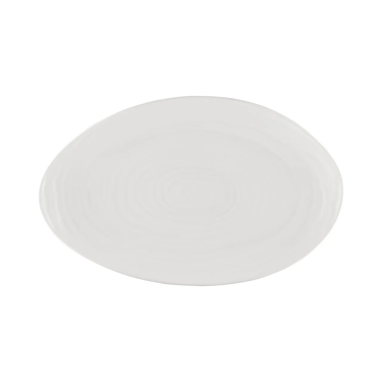 CAC China BHM-41 Bahamas Platter, 14" Oval Embossed Porcelain, Bone White - Dozen