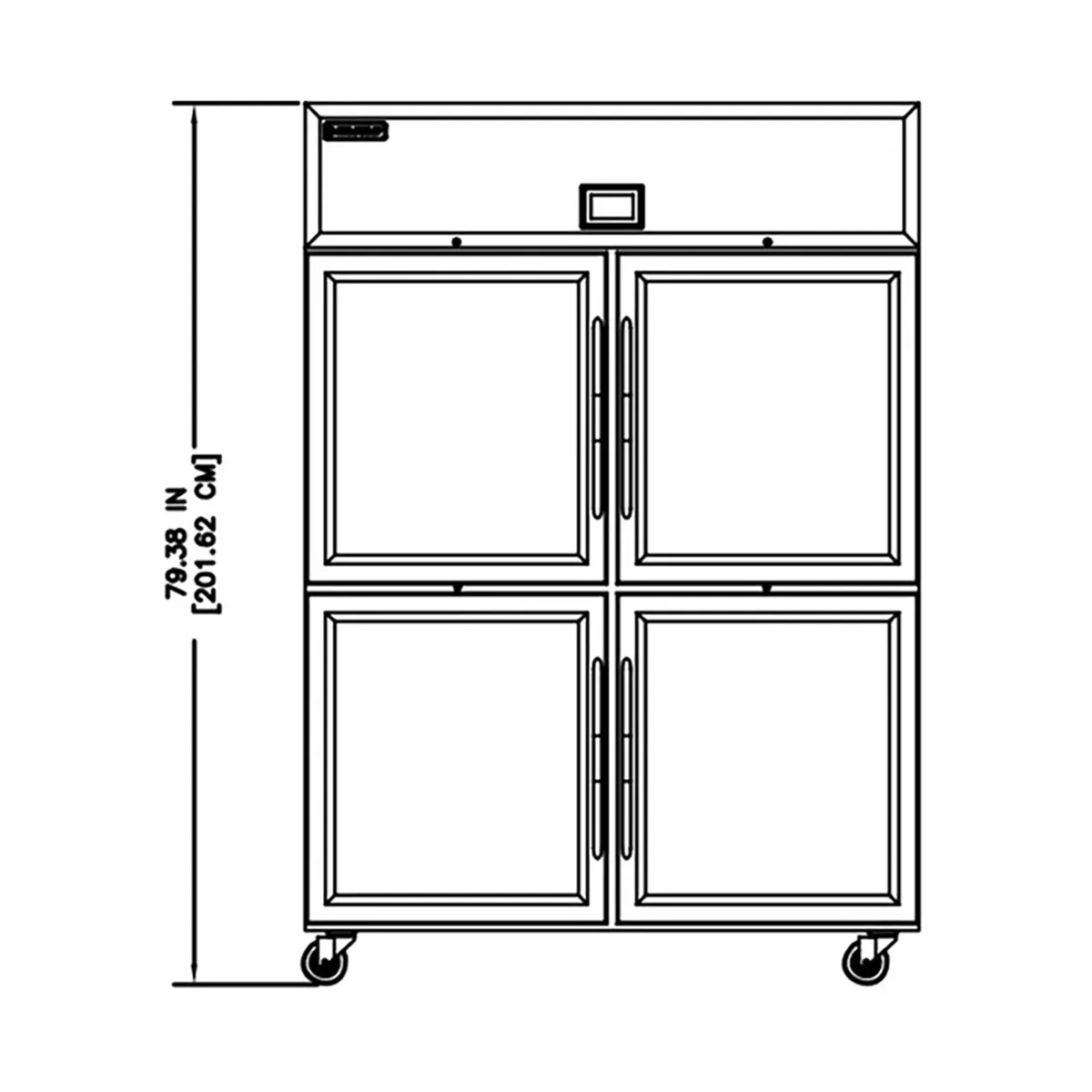 Delfield GAR2P-GH 55" 2-Section Reach-In Refrigerator w/ 4 Glass Half-Doors, 46 cu. ft.