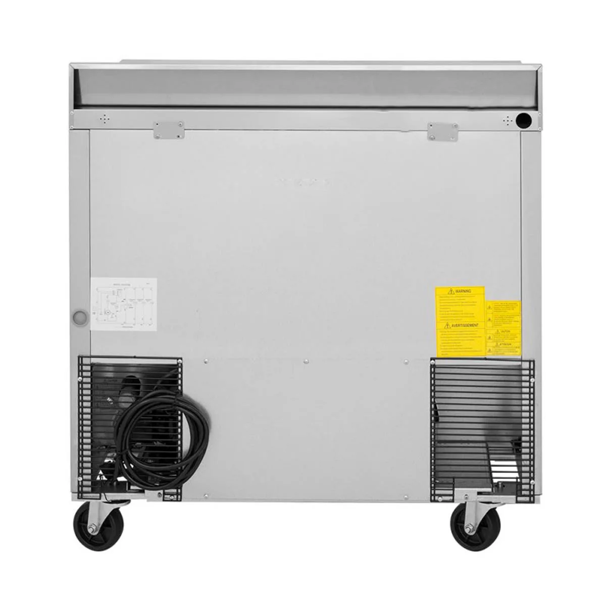Turbo Air TWR-36SD-N6 36" 2-Section Worktop Refrigerator w/ 2 Doors, 9 cu. ft.