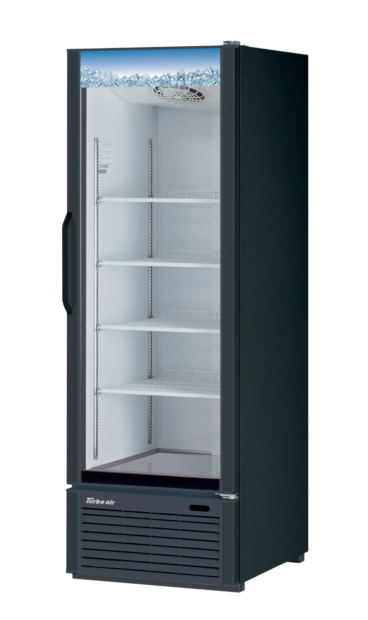 Turbo Air TGM-23B-N6 26 3/8" 1-Glass Door Black Merchandiser Refrigerator, 18.9 cu. ft.