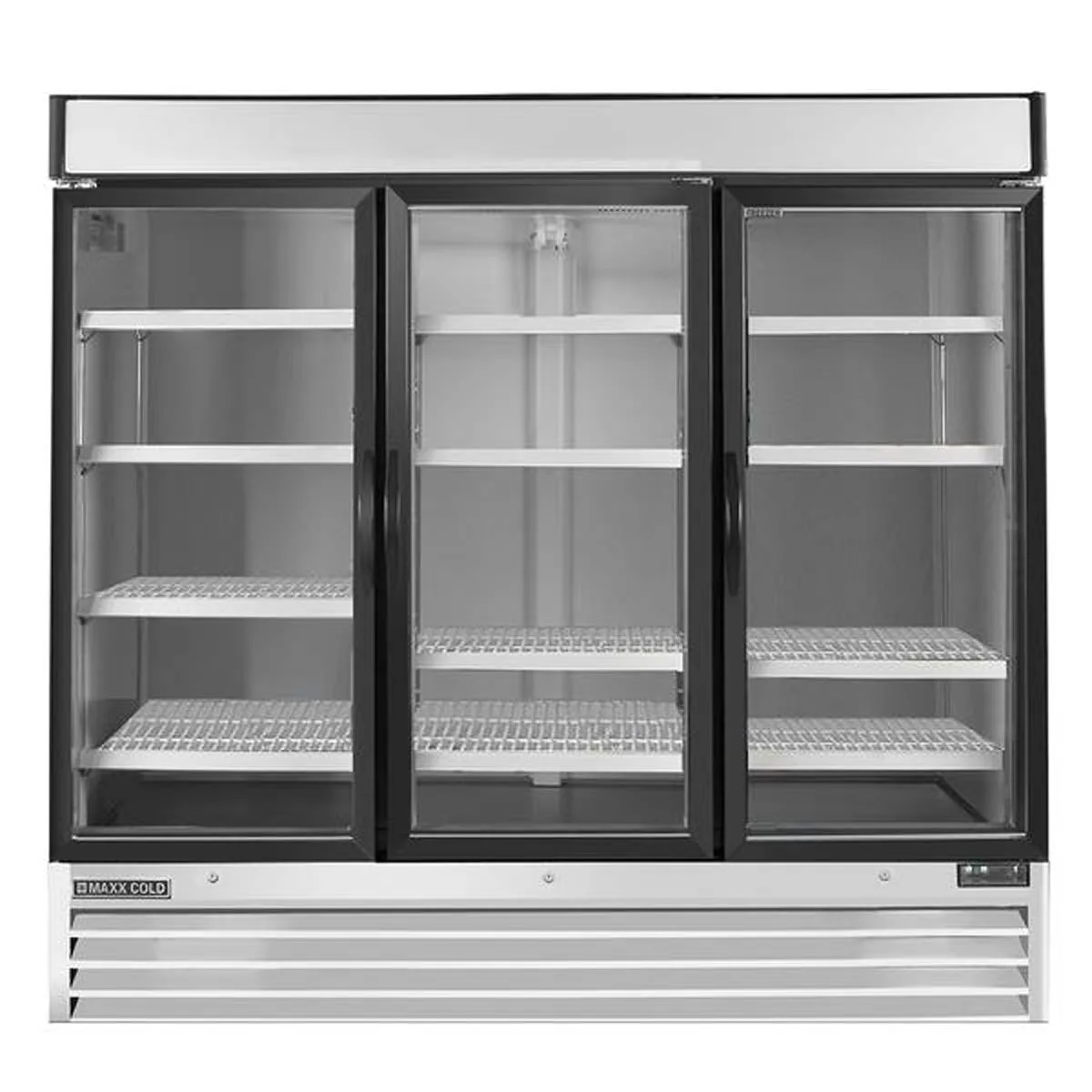 Maxx Cold MXM3-72F 81" 3 Glass Door Freezer Merchandiser in White, 72 cu.ft. 