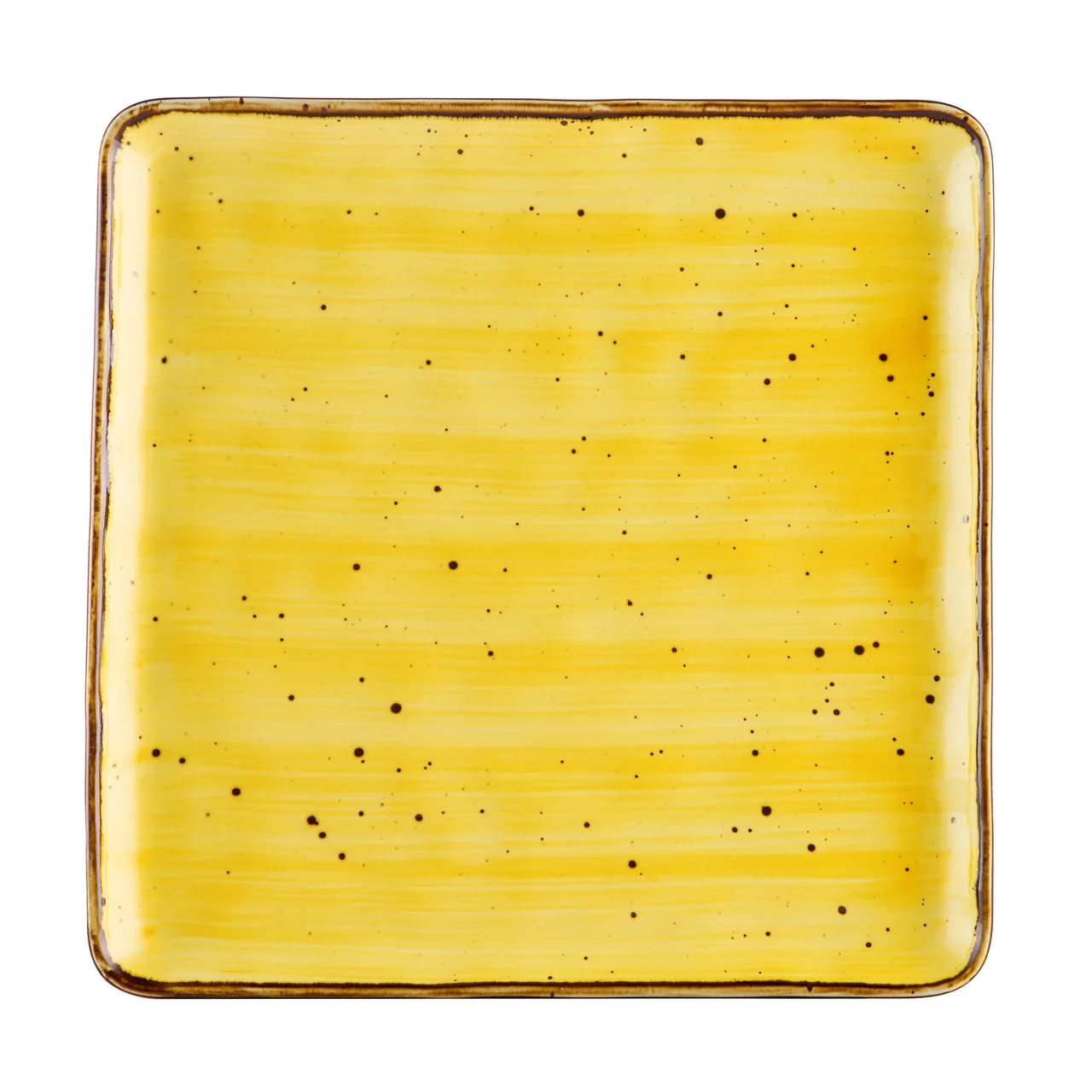 CAC China TUS-SQ16-SFL Tucson Square Plate, 10" x 10" x ½" Porcelain Sunflower Glaze - Dozen