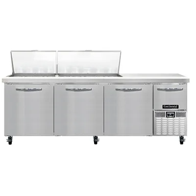 Continental Refrigerator RA93N27M 93" Mega Top Sandwich Prep Table w/ 4 Doors, 27 pans