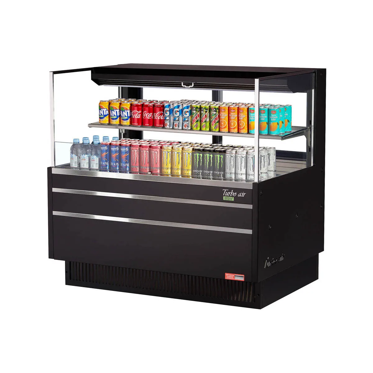 Turbo Air TOM-48L-UFD-W(B)-2S-N 46" Horizontal Open Air Merchandiser, Specify Exterior, Self-Contained