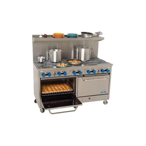 Comstock-Castle F3226 60" Gas Restaurant Range w/ (10) Open Burners, (2) Standard Ovens, 330.000 BTU